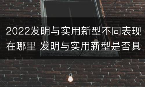 2022发明与实用新型不同表现在哪里 发明与实用新型是否具有实用性