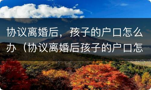 协议离婚后，孩子的户口怎么办（协议离婚后孩子的户口怎么办,有什么手续?）