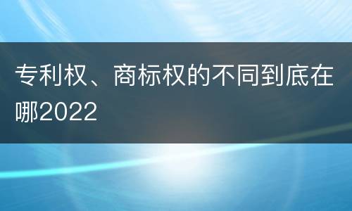 专利权、商标权的不同到底在哪2022