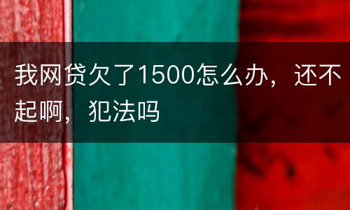 我网贷欠了1500怎么办，还不起啊，犯法吗
