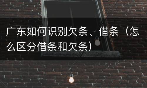 广东如何识别欠条、借条（怎么区分借条和欠条）