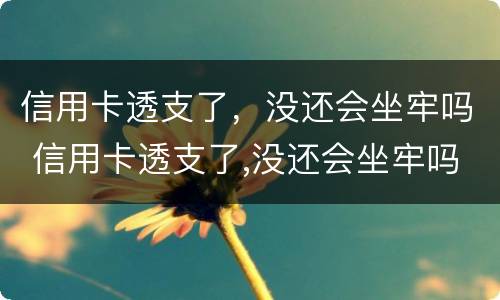 信用卡透支了，没还会坐牢吗 信用卡透支了,没还会坐牢吗知乎