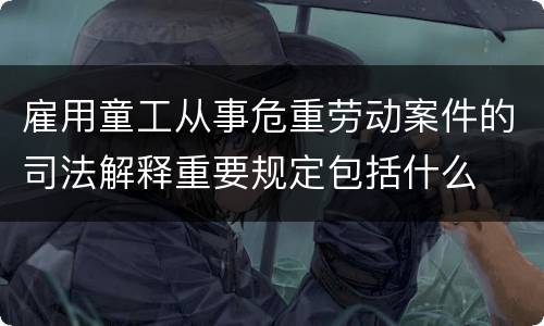 雇用童工从事危重劳动案件的司法解释重要规定包括什么