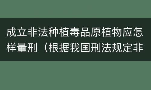 成立非法种植毒品原植物应怎样量刑（根据我国刑法规定非法种植毒品原植物罪）