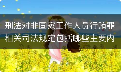 刑法对非国家工作人员行贿罪相关司法规定包括哪些主要内容