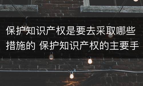 保护知识产权是要去采取哪些措施的 保护知识产权的主要手段
