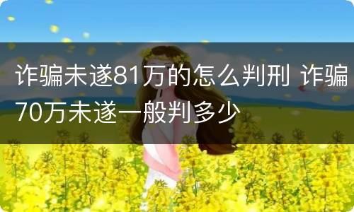 诈骗未遂81万的怎么判刑 诈骗70万未遂一般判多少