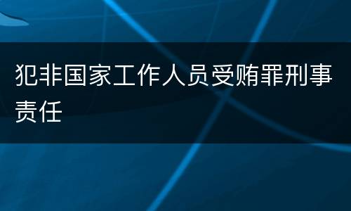 犯非国家工作人员受贿罪刑事责任