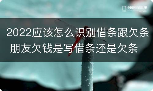 2022应该怎么识别借条跟欠条 朋友欠钱是写借条还是欠条