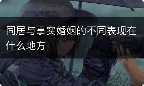 同居与事实婚姻的不同表现在什么地方