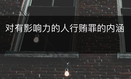 对有影响力的人行贿罪的内涵