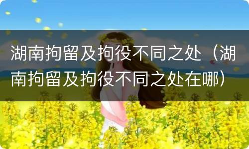 湖南拘留及拘役不同之处（湖南拘留及拘役不同之处在哪）