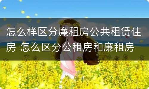 怎么样区分廉租房公共租赁住房 怎么区分公租房和廉租房