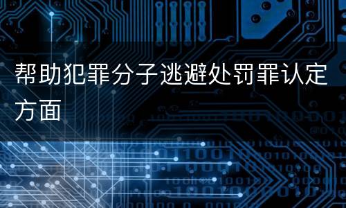 帮助犯罪分子逃避处罚罪认定方面
