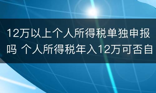 12万以上个人所得税单独申报吗 个人所得税年入12万可否自主申报