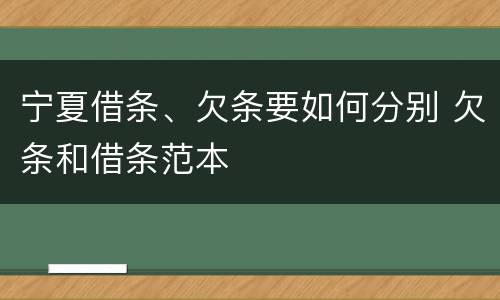 宁夏借条、欠条要如何分别 欠条和借条范本