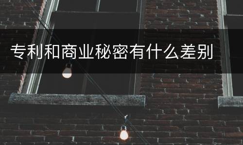 专利和商业秘密有什么差别