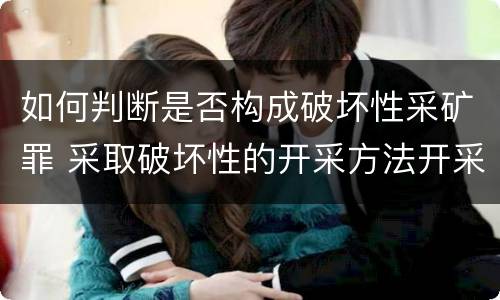 如何判断是否构成破坏性采矿罪 采取破坏性的开采方法开采矿产资源构成什么罪
