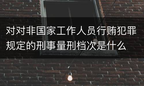 对对非国家工作人员行贿犯罪规定的刑事量刑档次是什么