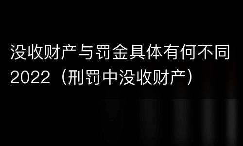 没收财产与罚金具体有何不同2022（刑罚中没收财产）