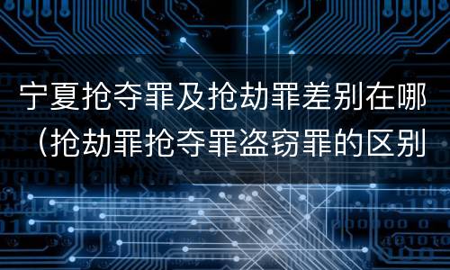 宁夏抢夺罪及抢劫罪差别在哪（抢劫罪抢夺罪盗窃罪的区别）