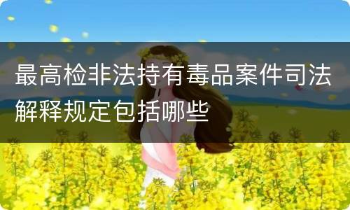 最高检非法持有毒品案件司法解释规定包括哪些