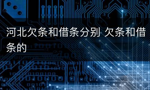 河北欠条和借条分别 欠条和借条的
