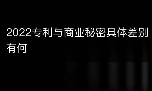2022专利与商业秘密具体差别有何