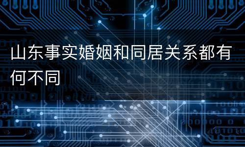山东事实婚姻和同居关系都有何不同