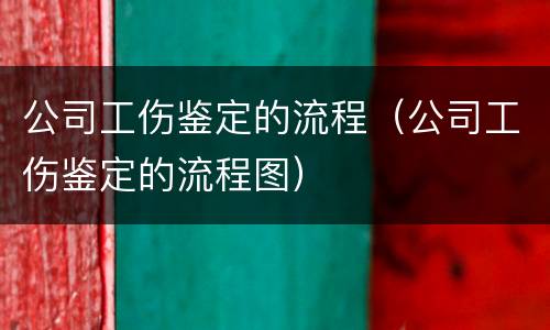 公司工伤鉴定的流程（公司工伤鉴定的流程图）
