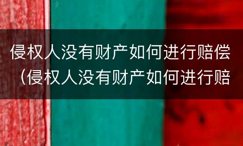 侵权人没有财产如何进行赔偿（侵权人没有财产如何进行赔偿案例）