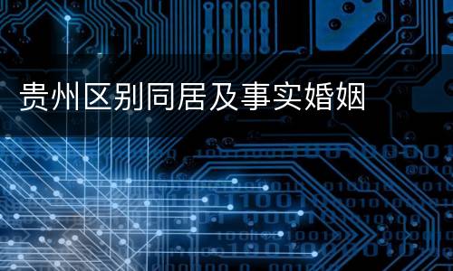 贵州区别同居及事实婚姻