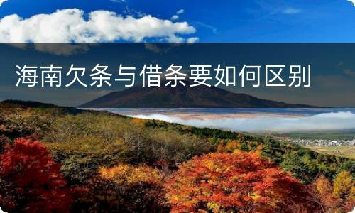 海南欠条与借条要如何区别