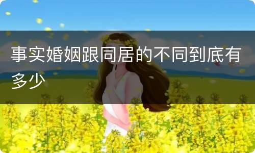 事实婚姻跟同居的不同到底有多少