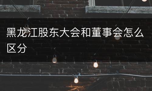 黑龙江股东大会和董事会怎么区分
