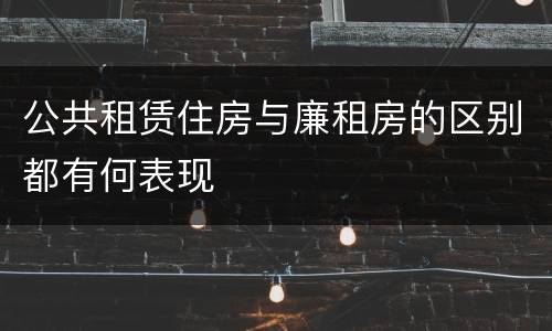 公共租赁住房与廉租房的区别都有何表现