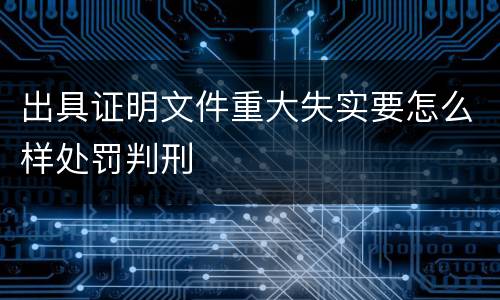出具证明文件重大失实要怎么样处罚判刑