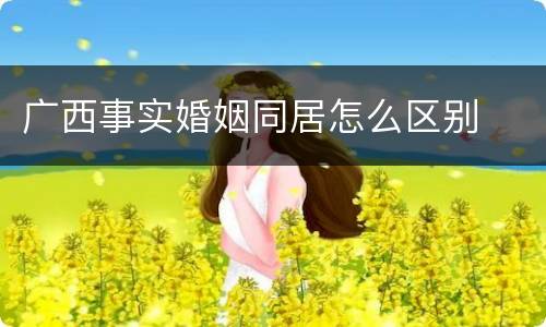 广西事实婚姻同居怎么区别