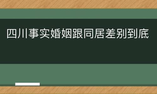 四川事实婚姻跟同居差别到底