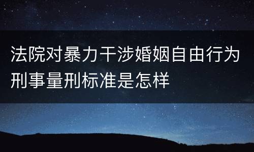 法院对暴力干涉婚姻自由行为刑事量刑标准是怎样