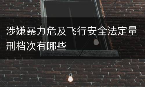 涉嫌暴力危及飞行安全法定量刑档次有哪些
