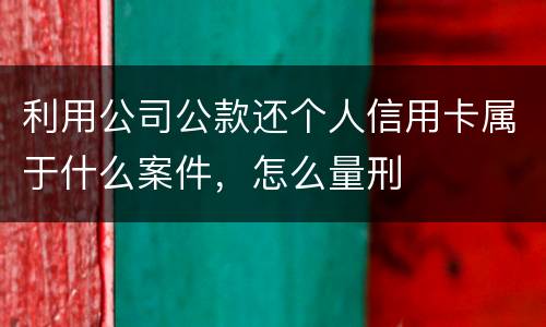 利用公司公款还个人信用卡属于什么案件，怎么量刑