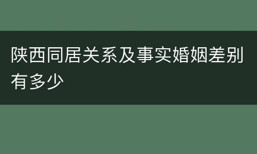 陕西同居关系及事实婚姻差别有多少