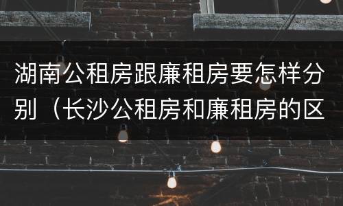 湖南公租房跟廉租房要怎样分别（长沙公租房和廉租房的区别）
