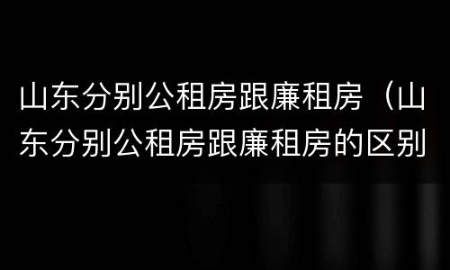 山东分别公租房跟廉租房（山东分别公租房跟廉租房的区别）