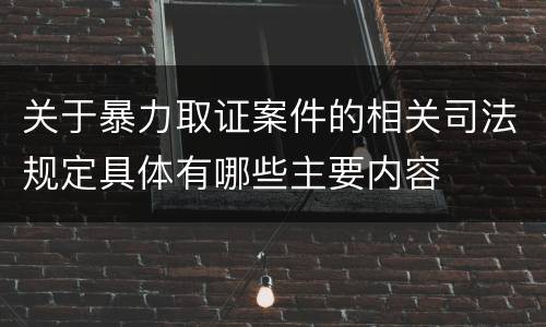 关于暴力取证案件的相关司法规定具体有哪些主要内容
