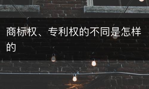 商标权、专利权的不同是怎样的