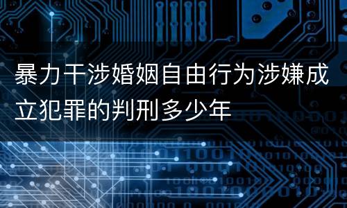 暴力干涉婚姻自由行为涉嫌成立犯罪的判刑多少年
