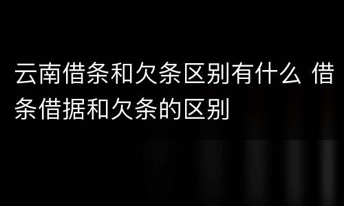云南借条和欠条区别有什么 借条借据和欠条的区别