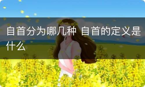 自首分为哪几种 自首的定义是什么